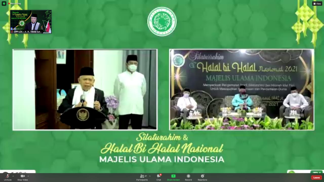 Halal Bi Halal MUI, Wapres KH. Ma’ruf Amin Ajak Perbaiki Kehidupan Bernegara dan Berbangsa